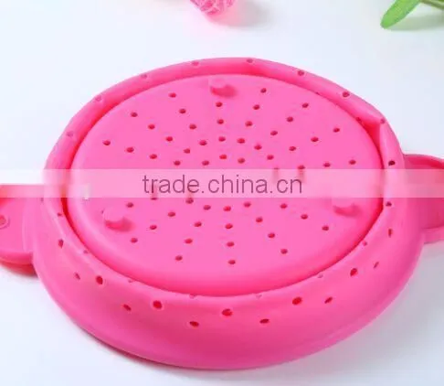 Foldable pasta basket,silicone rubber basket,silicone folding basket