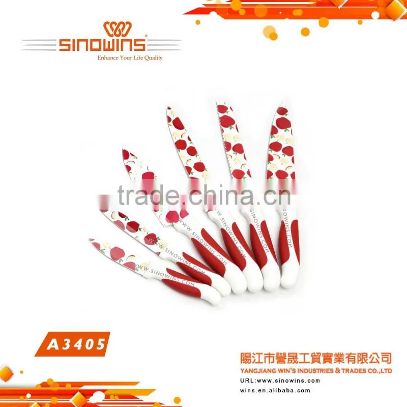 A3120 New design Hot Sale Non-stick Coating 5PCS Stainless Steel Knife Set