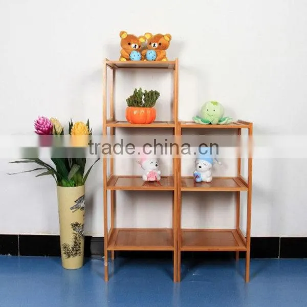 bamboo show shelf, wooden display rack shelf