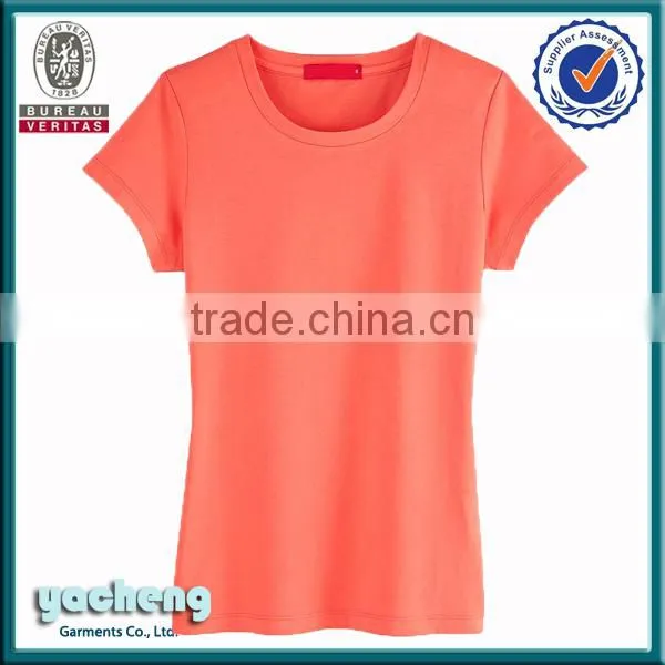 Basic tshirt round neck cheapest cotton pink plain t-shirts
