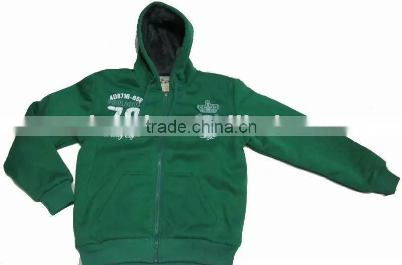 Men's fleece hoody jacket with fur