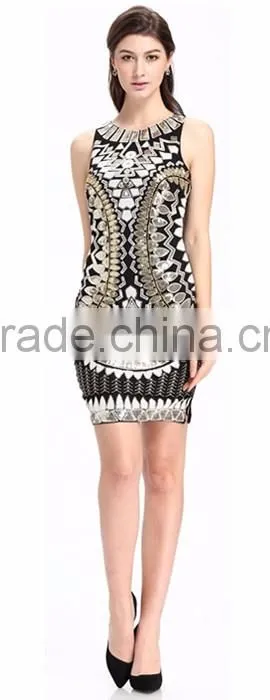 Domin fashion latest sequin woman whole short dress