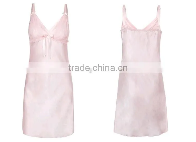 sleepwear wholesale fasion sexy image satin 100% silk nightgowns