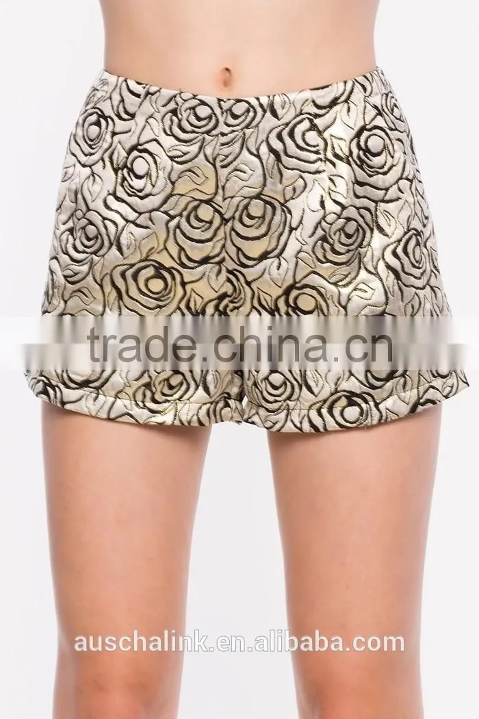 summer new style women trendy golden rose dance shorts