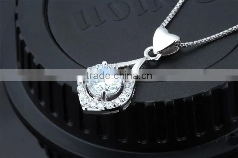 925 sterling silver fashion peach heart shape pendant necklace