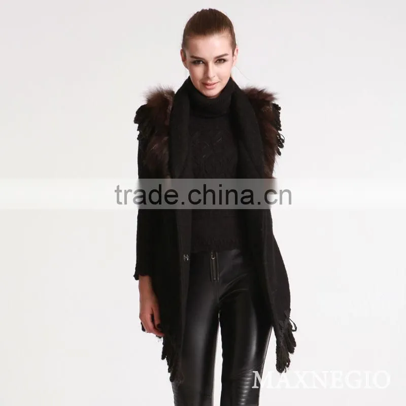 2 Color sleeveless fox fur collar coat new jacket women fashion autumn jacket