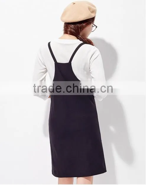 Female black thin buttock braces skirt with elastic bag