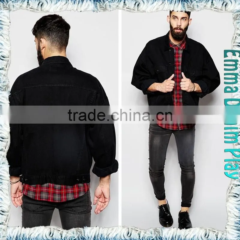 Autumn New Fashion Mens Black Denim Metal Button Jackets