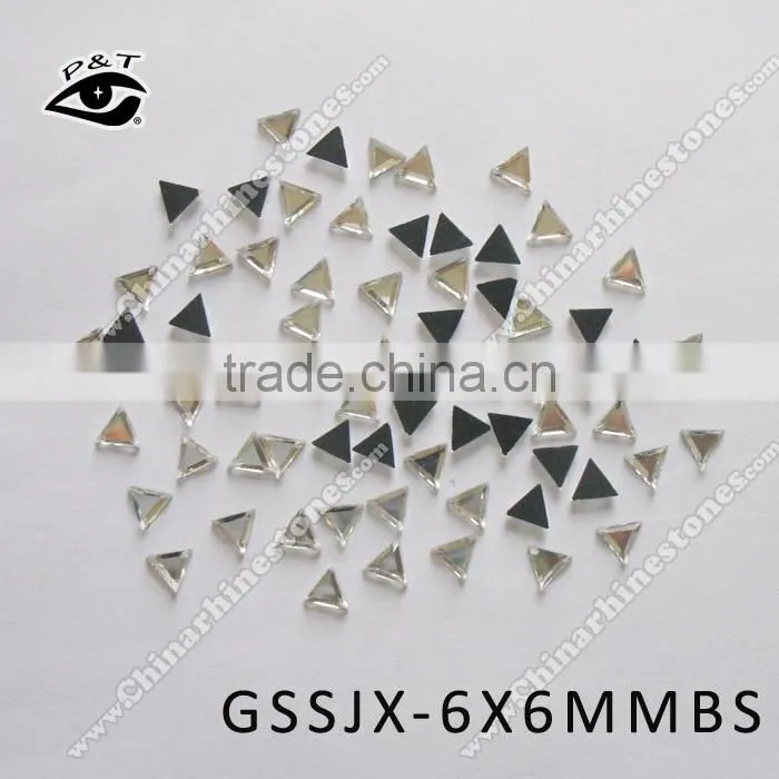 Hot fix rhinestone triangle shape rhinestone in crystal clear for clothing