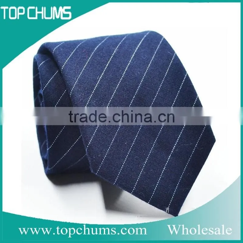 Korea style fashion Stripe printing men neck ties skinny cotton tie