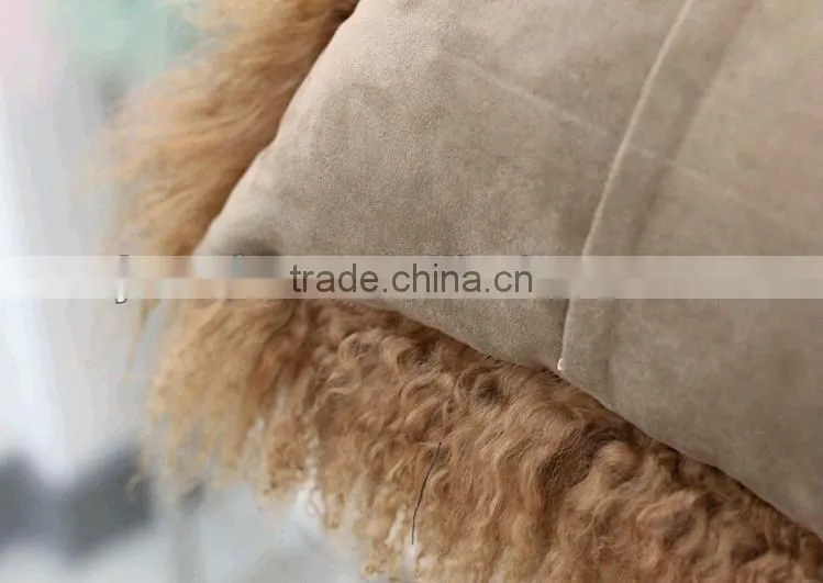 Custom-Made Dyed Color Lamb Fur Cushion/Hot sell