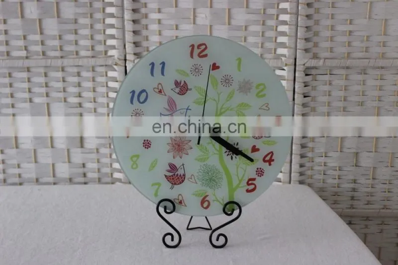 sublimation glass clock white coating glass wall clock