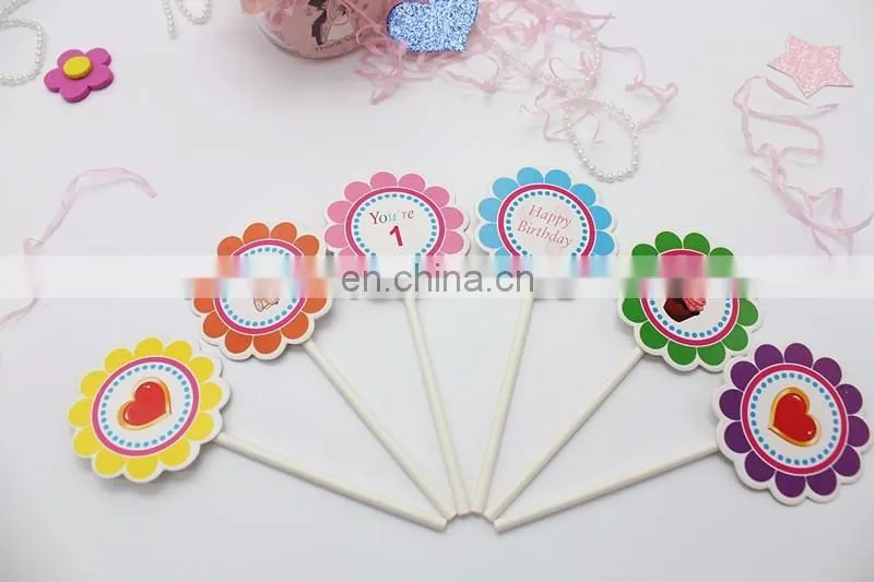 High Quality Colorful Flower Shape Baby Girl Birthday Cake Decoration