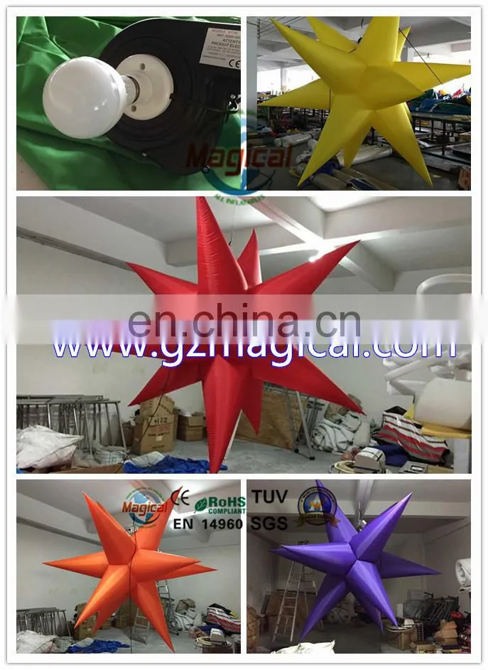 colorful LED inflatable star party inflatable haning stars decoration inflatable advertising