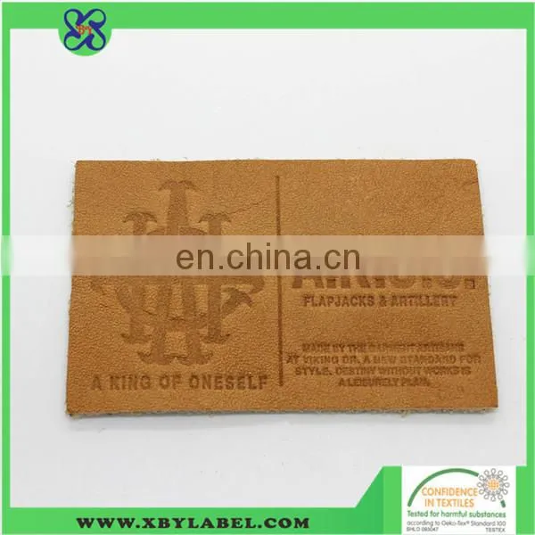 Custom Jeans label Genuine Pu patch garment Leather Labels