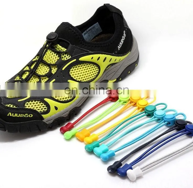 cheap colorful locking no tie elastic shoelace
