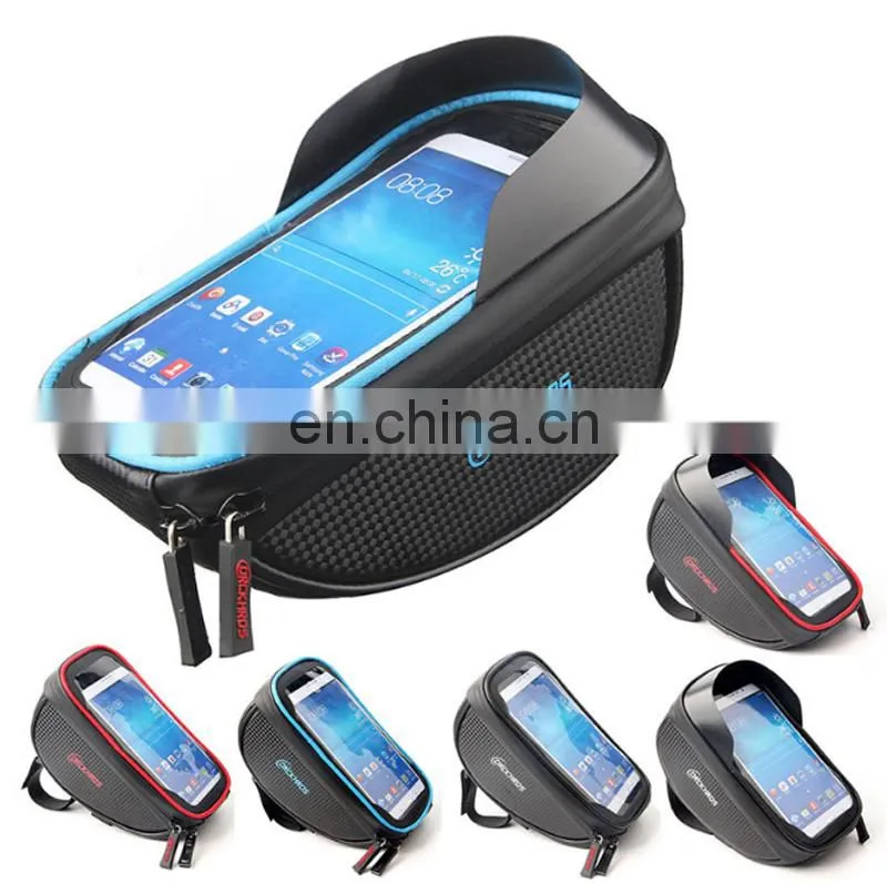 Waterproof Touch Screen Mobile Phone Handlebar Bag Mountain Bike Front Beam Cycling Bicycle Frame Phone Bag