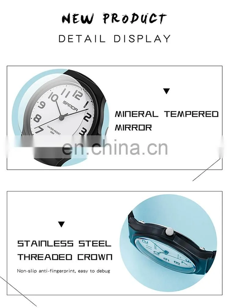 Sanda 6010 Stylish Ladies Mens Analog Watch Waterproof Relojs Minimal Unisex Quartz Watches