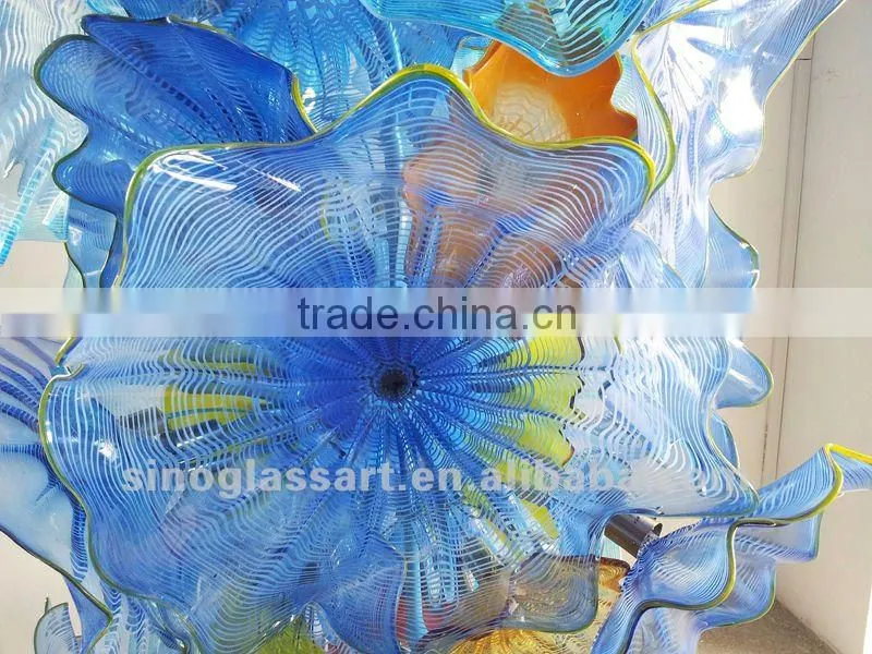 Blue Murano Glass Flower Sculpture