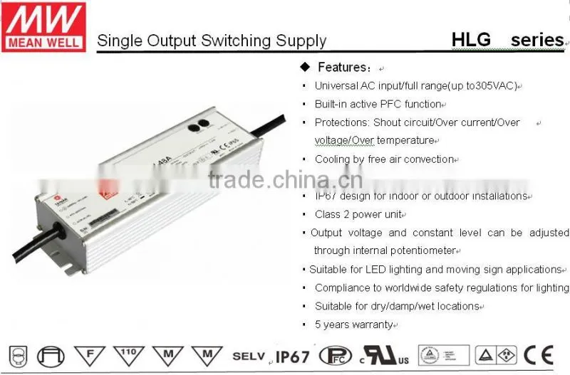 HB HLG 150W 36V Waterproof led power supply Constant current led driver