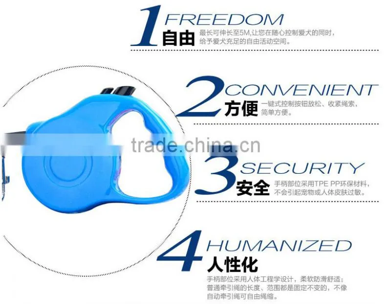 Plastic 3 meter 5 meter automatic retractable dog leash dog accessories