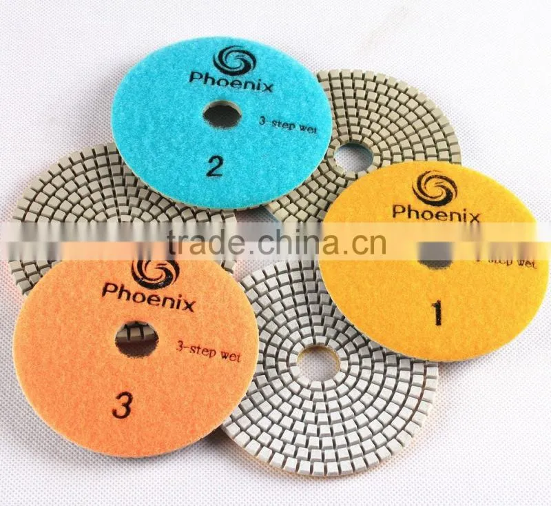 3 Step Wet Diamond Polishing Pads For Granite