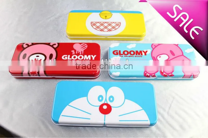 Rectangular tin pencil box