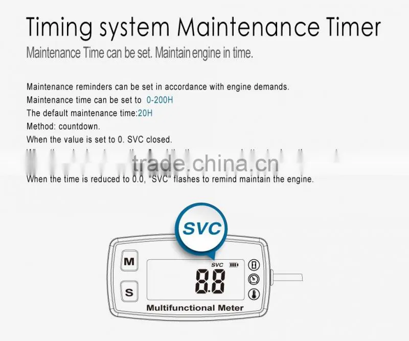 Multifunction meter for motorcycle for gasoline engine for 2/4 stroke engine rpm meter temp meter for parajet jet ski paramotor