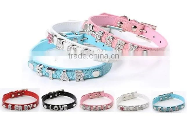 Manufacturer selling pet supplies crocodile grain can diy dog name dog collars