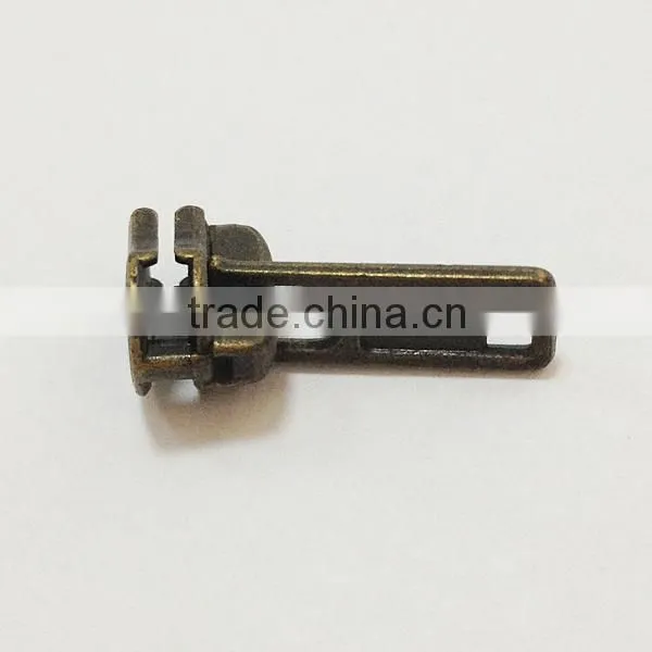 No.3 metal zipper puller DA slider antique brass color