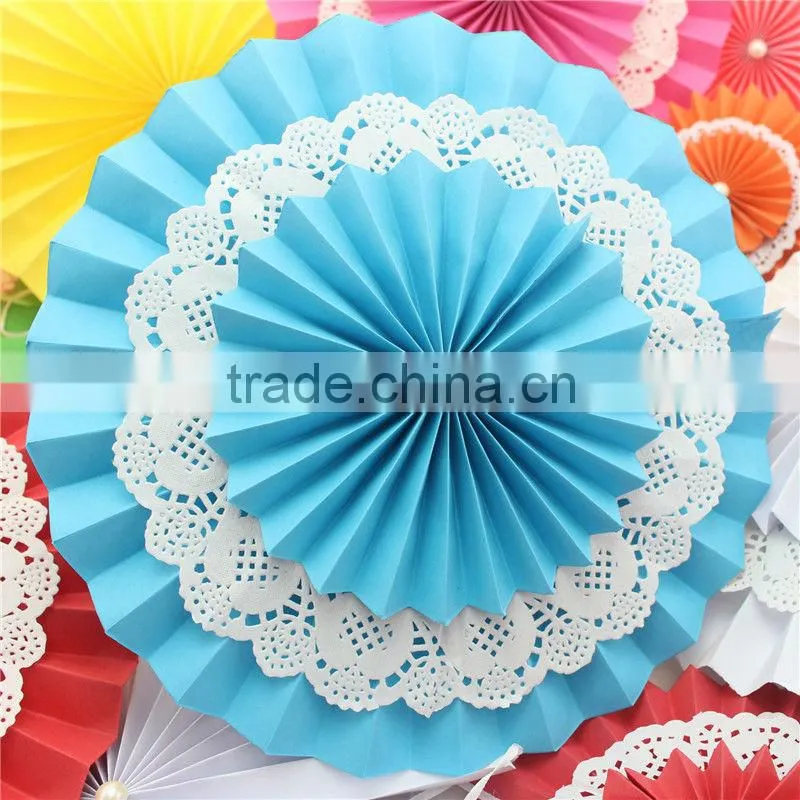 Colorful Round Paper Fan Wedding Stage Decoration Birthday Party Decoration Paper Fan
