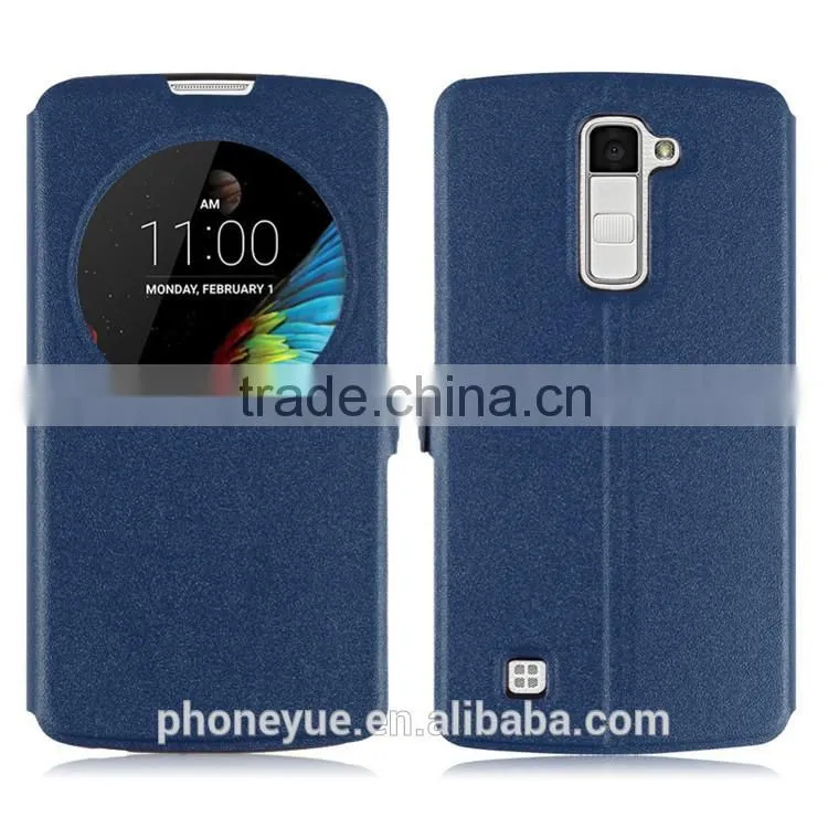 Magnetic Buckle Window View Phone Stand Holder Flip Leather Case Cover for LG G2
