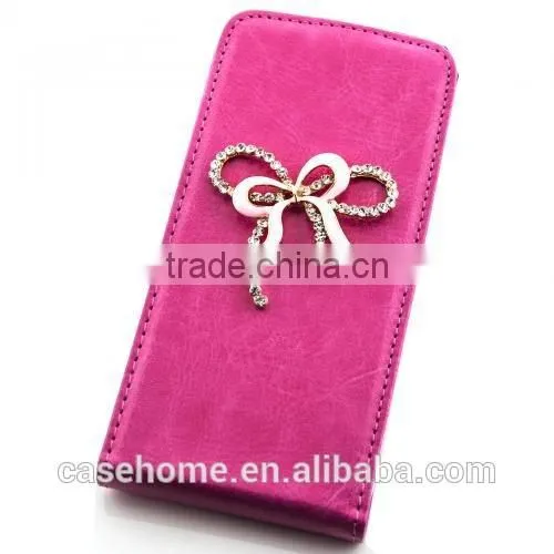 for ZTE Z819 New Luxury Bow Design Flip Wallet Style Case Bling Cover Case