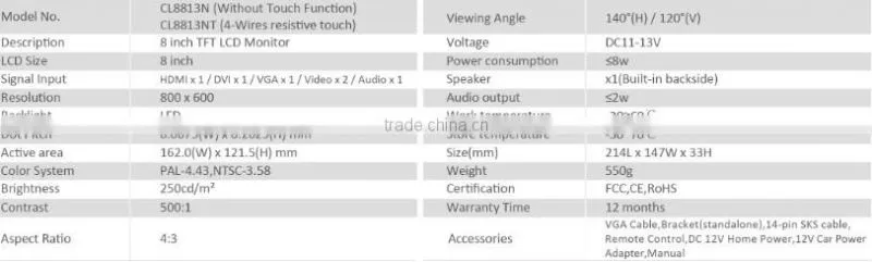 New 8 inch LED Monitor /application Monitor / Car Monitor