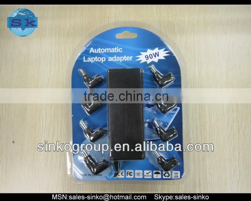 90W universal laptop adapter with 8 tips