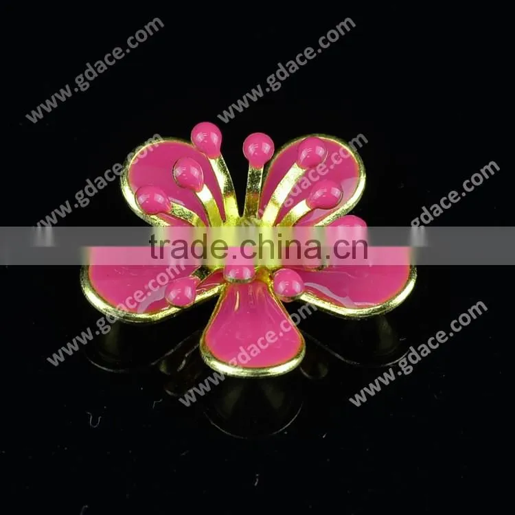 Epoxy metal flower craft, drip diamond double camellia flower craft
