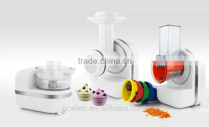 Innovative products for 2016, multifunction food processor, ice cream maker., orange juicer, slicer for home use