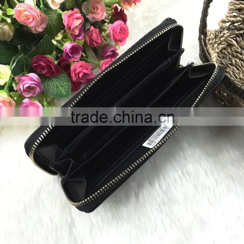 High Quality Wholesale New Fashion Black PU Embossed Women Wallet Famous Designer Brand Wallet