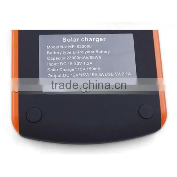 23000mAh 85Wh Solar energy Power Bank Portable Charger for Laptop