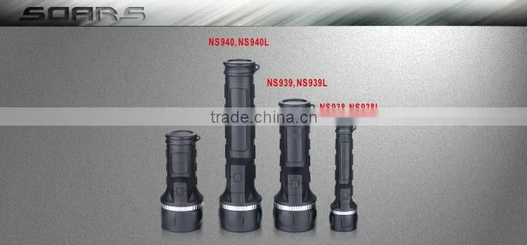 Rubberized LED torch flashlight plastic flashlight a series products