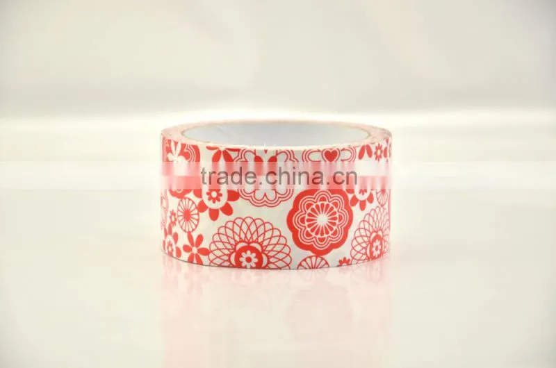 Cheap red flowers print duct tape with prompt goods