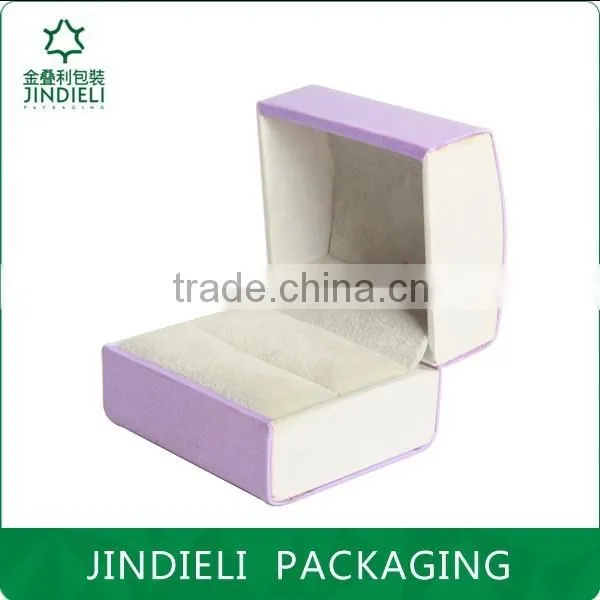 Personalized special purple leather jewellery ring box for girls