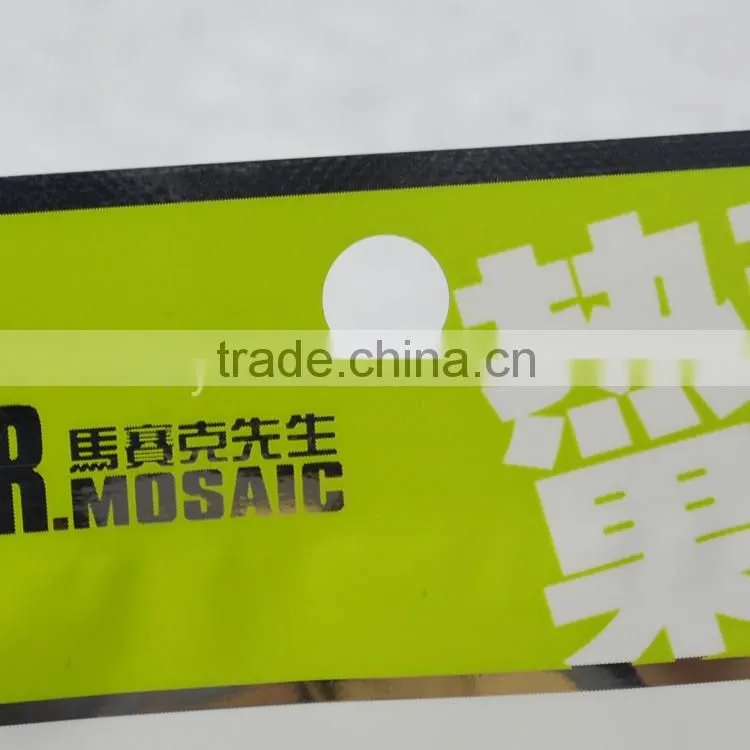 aluminum lamination material vacuum disposable snacks packing bag , header bag with printing