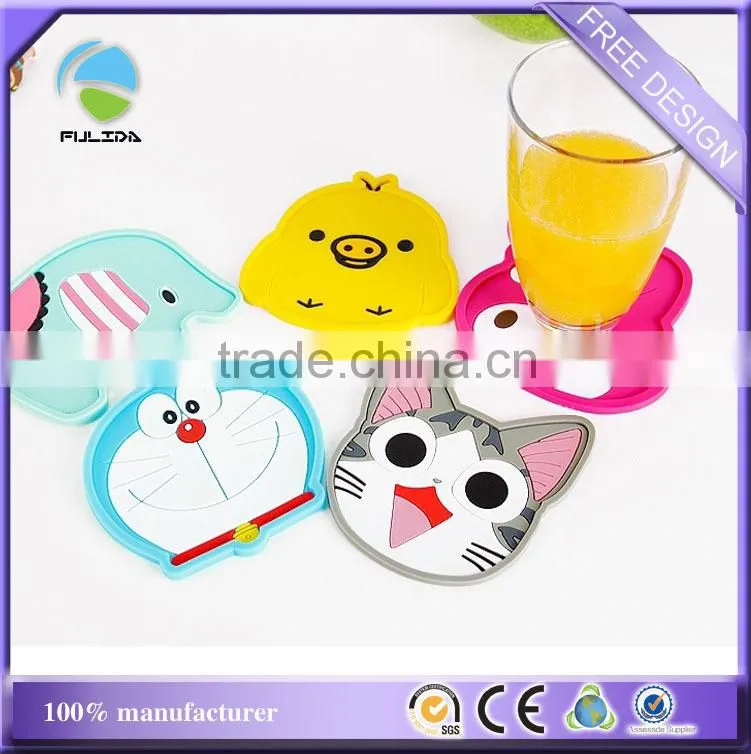 thick edge heat protection rubber doggy puppy petsoft pvc bowl coaster
