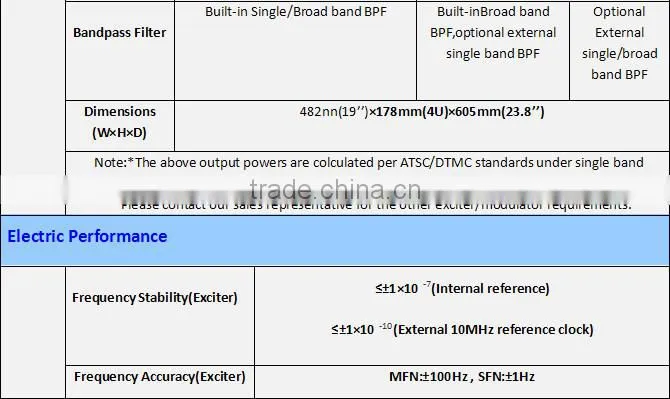 5-300W DVB-T2 DVB-T Low Power DTT UHF Transmitter/Gap Filler