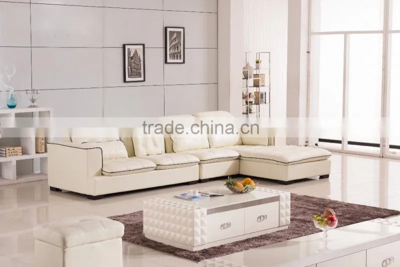 100% First Layout Cow leather L-Shapebrown High Quality Leather Sofa AL339