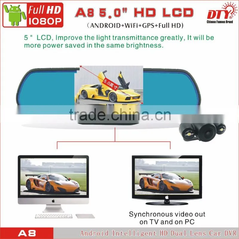 gps g-sensor dual camera car dvr,fhd 1080p car camera dvr video recorder, GPS Car Navigation Recorder