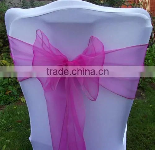 White Organza Chair Sash for Banquet or Wedding Decoration