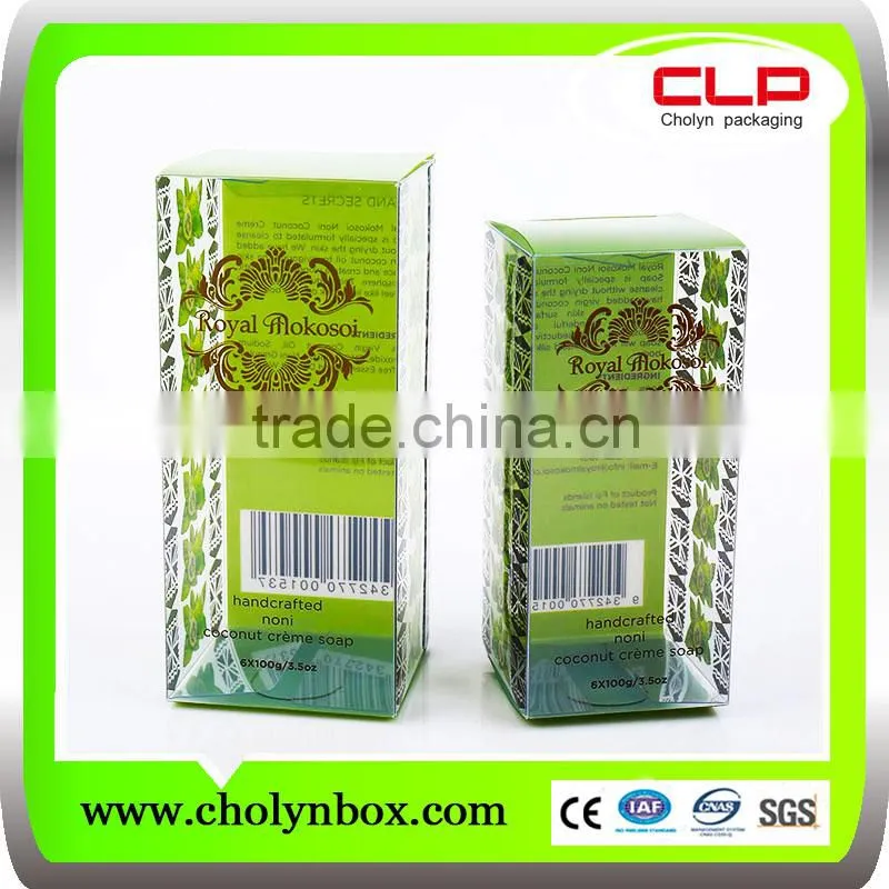 2016 PVC plastic floding packaging clear soap box with low price