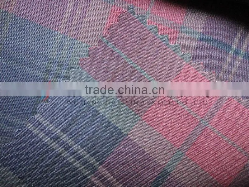 polyester plaid yarn dyed dark red fabric for garment